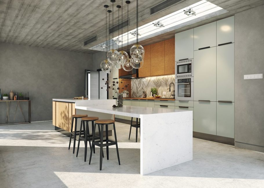 Bathroom remodeling in Horsham pa Modern bathroom featuring a freestanding bathtub, triple showerheads, accent lighting and marble finishes.